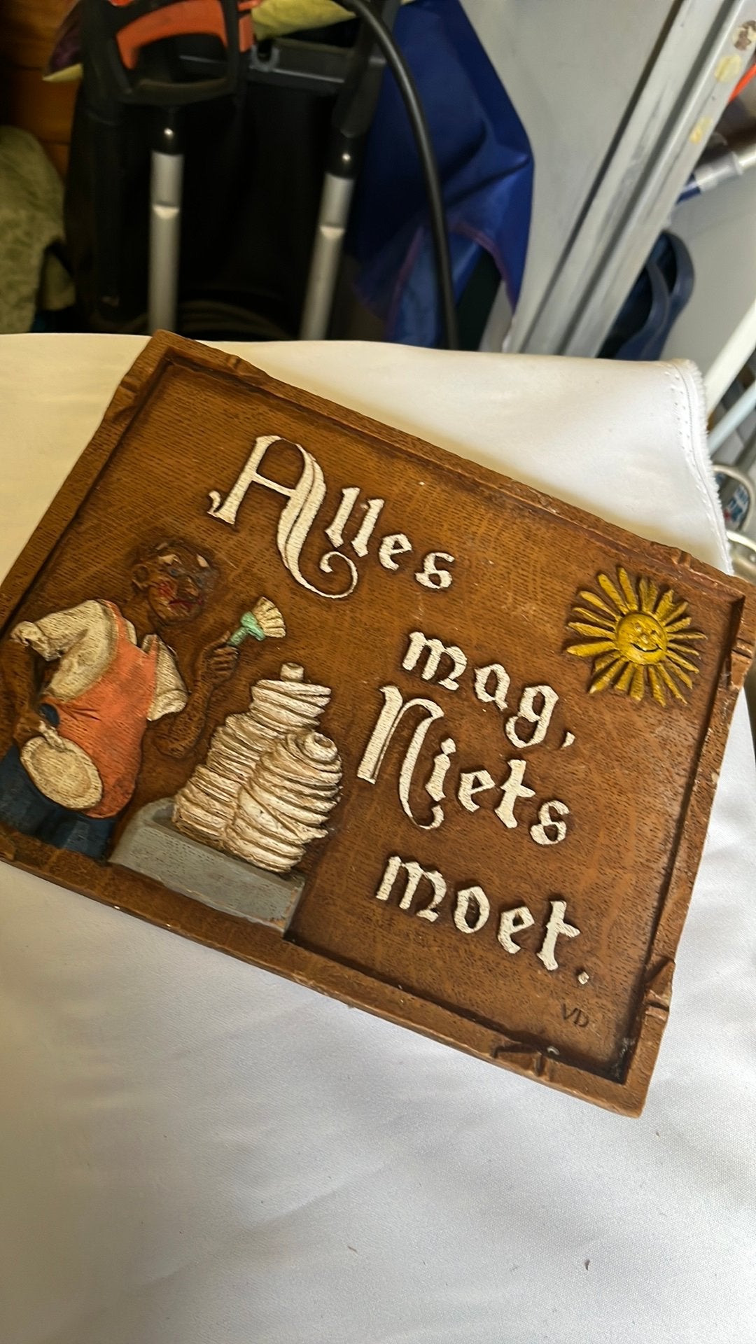 Spreuk tegel, Ophalen of Verzenden, Zo goed als nieuw