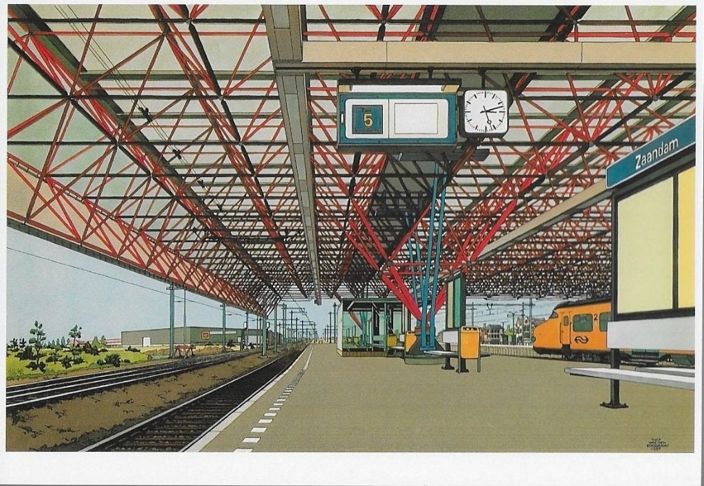 Station Zaandam Theo van den Boogaard, Ophalen of Verzenden, 1980 tot heden, Ongelopen, Gebouw