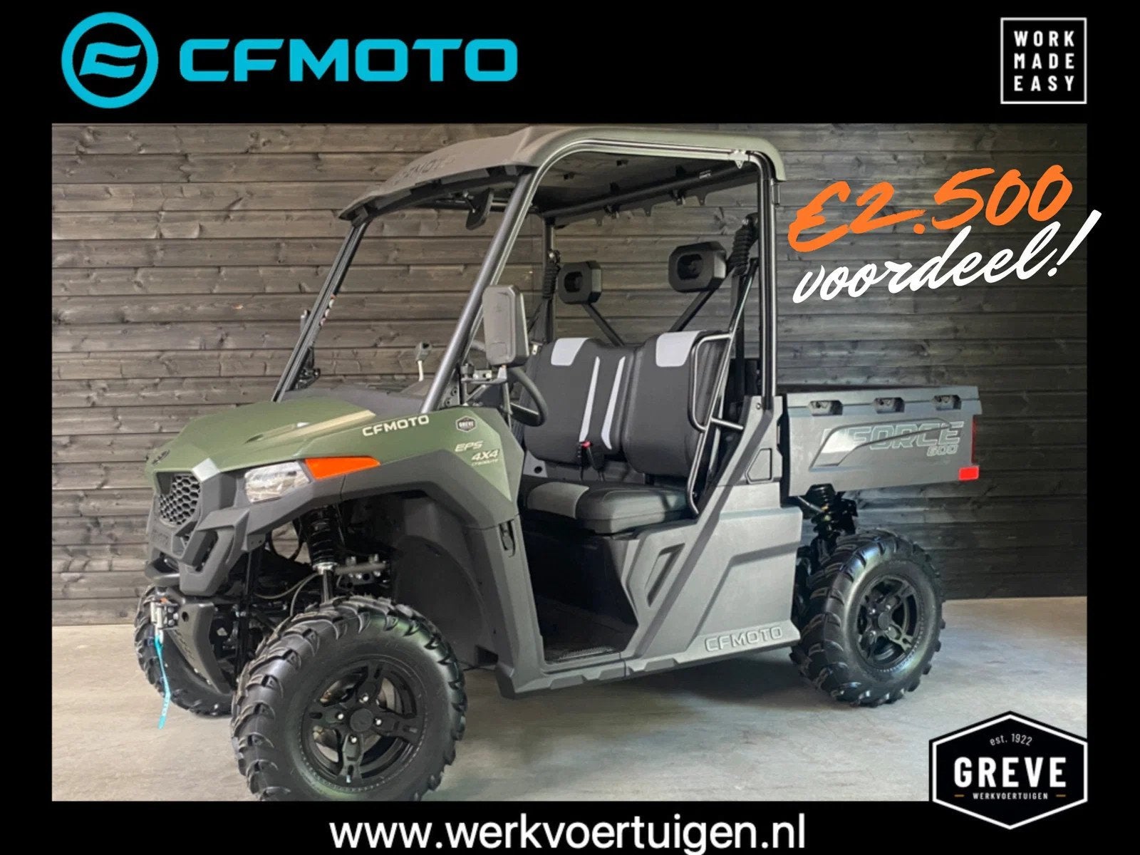 CFMOTO UFORCE 600 4x4 UFORCE 600 4x4 | DEMO | 4X4 | Fabrieks, NL, Greve Werkvoertuigen, 580 cc, Info@werkvoertuigen.nl