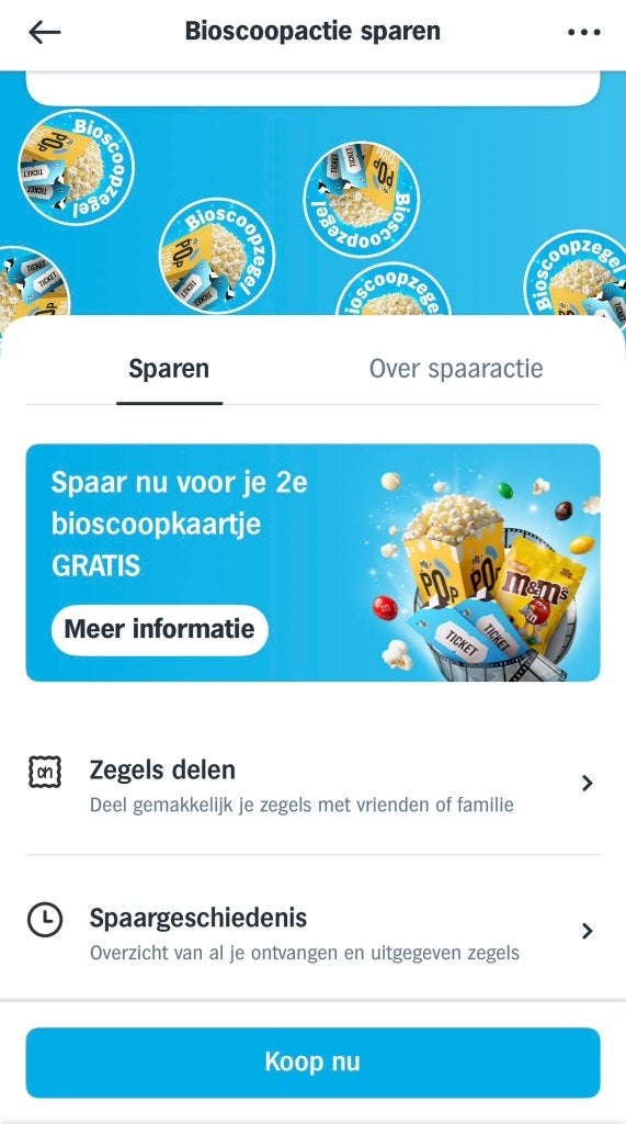 AH bioscoopzegels €0,25 per kaart veel kaarten op voorraad, Verzamelen, Albert Heijn, Ophalen