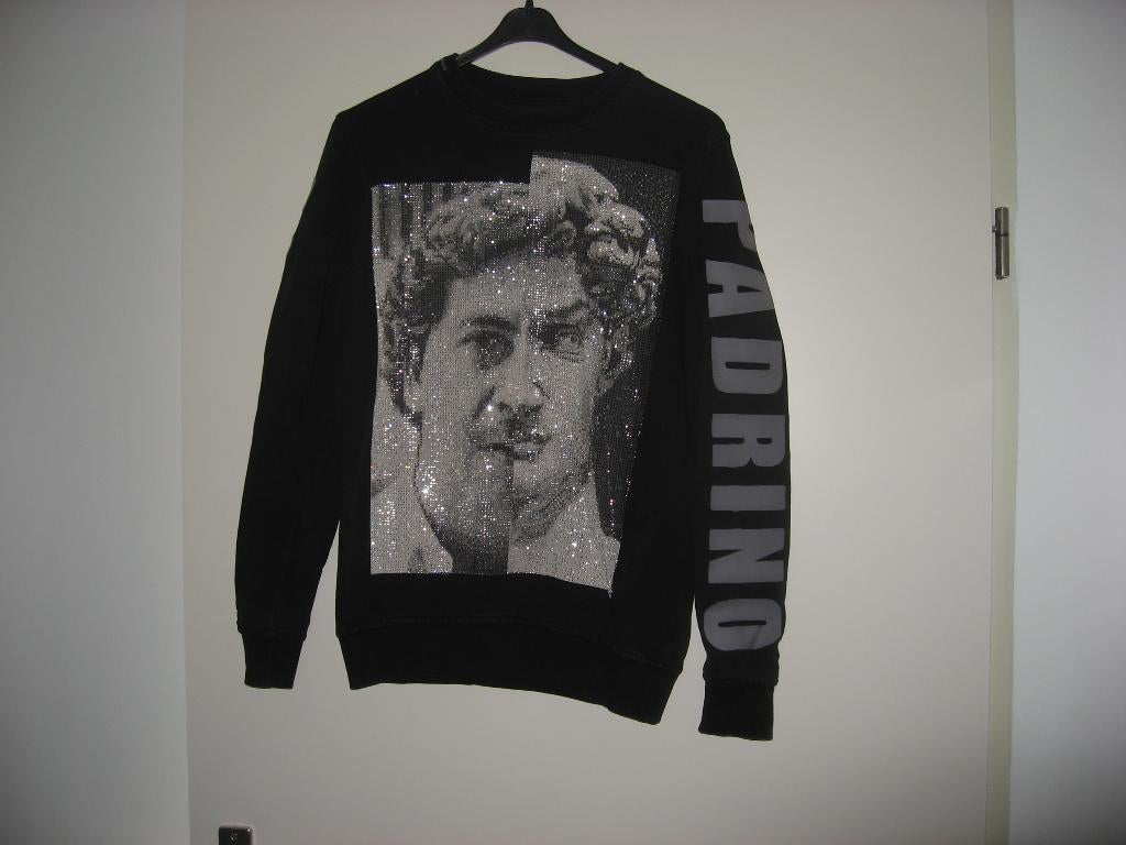 zwarte My Brand Pablo Escobar sweater, mt S met strass, Kleding | Heren, Truien en Vesten, Verzenden, Zwart, Zo goed als nieuw