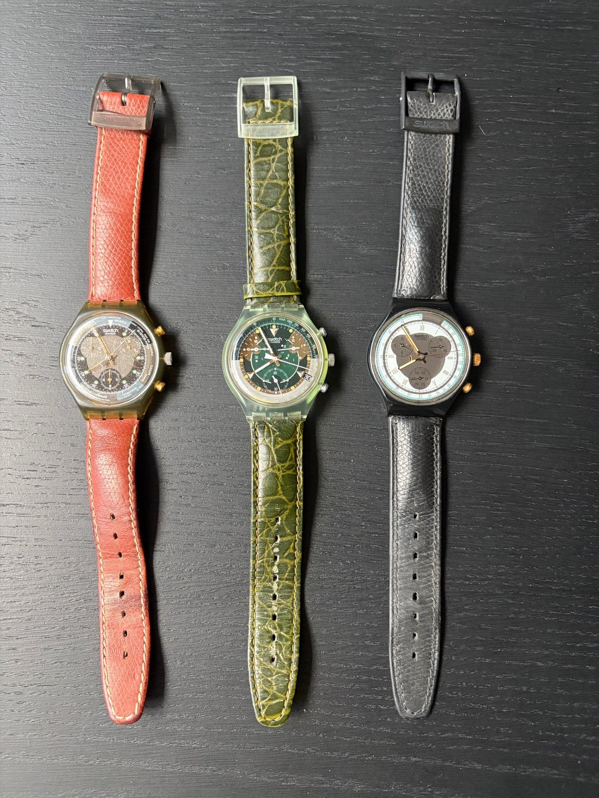Set van 3 Swatch horloges - Vintage collectie, Kunststof, Polshorloge, Swatch, Ophalen of Verzenden