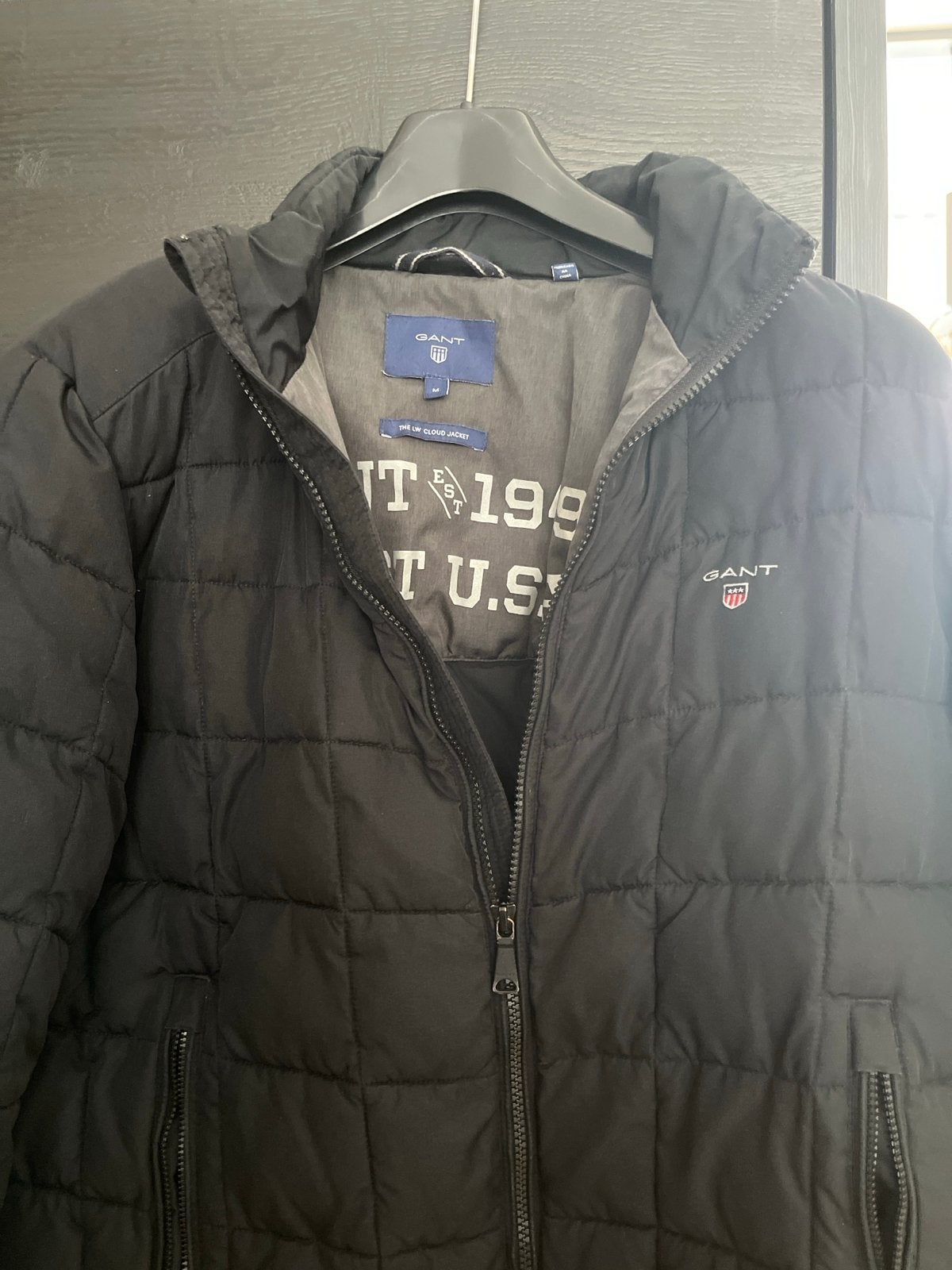 Gant The LW Cloud Jacket Zwart Maat M, Maat 48/50 (M), Ophalen of Verzenden, Zo goed als nieuw, GANT