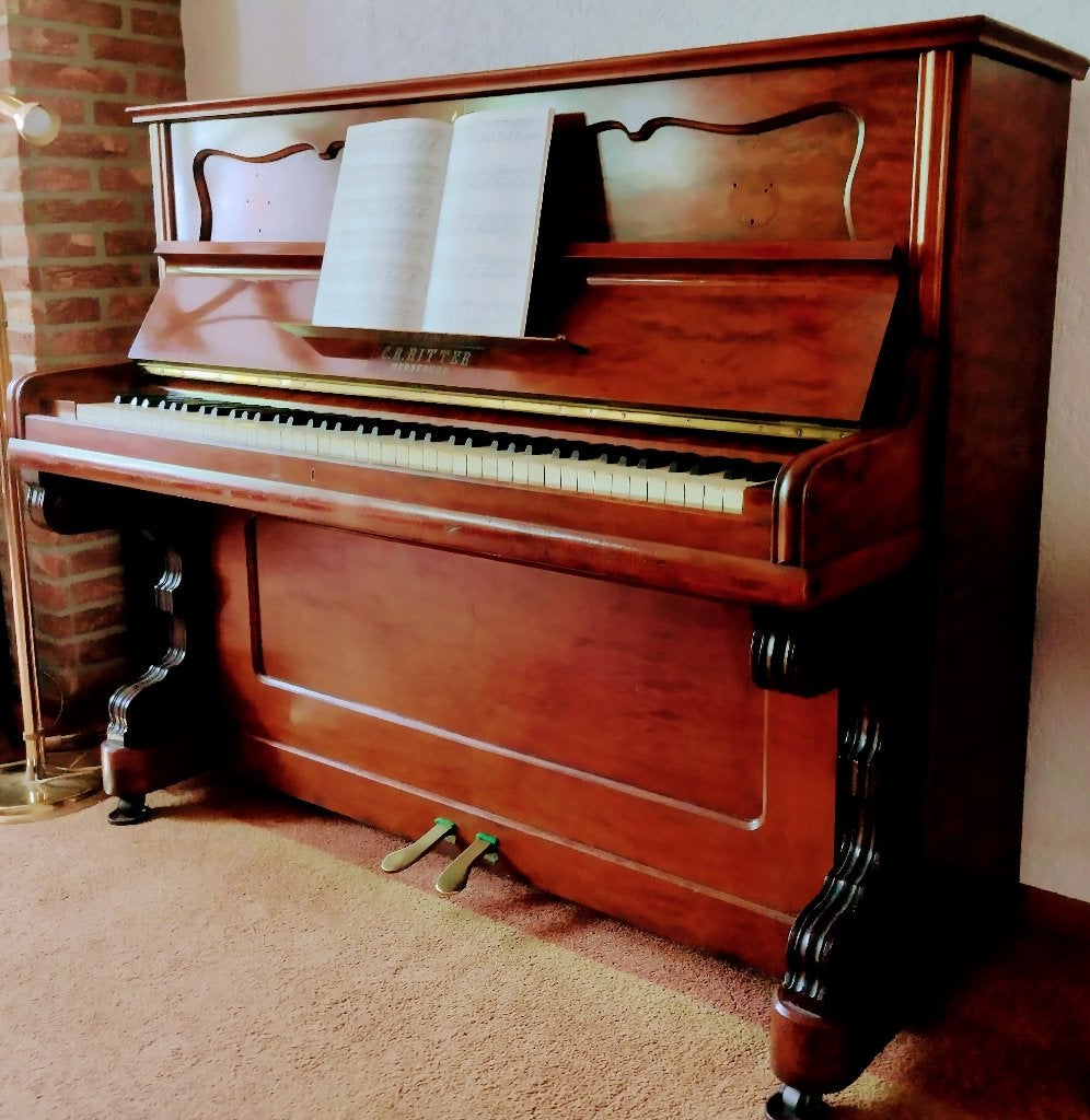 Unieke Ritter Piano (1887) | Prachtige Klank / houtwerk, Ophalen, Gebruikt, Bruin, Piano