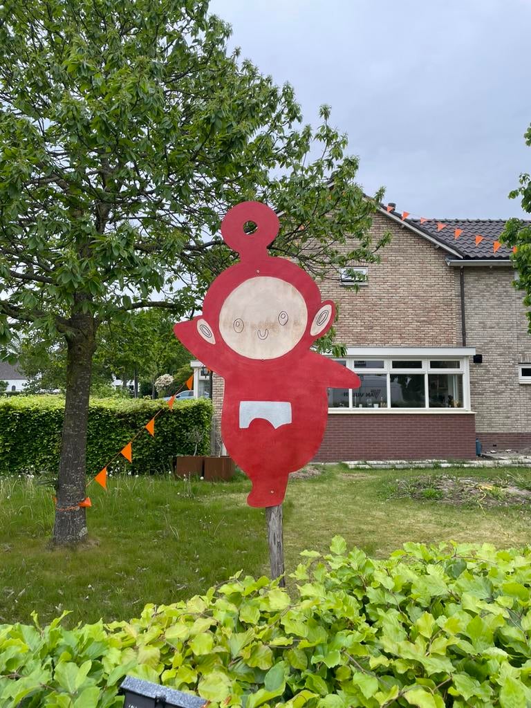 Teletubbies hout, Hobby en Vrije tijd, Feestartikelen | Verhuur, Ophalen, Zo goed als nieuw