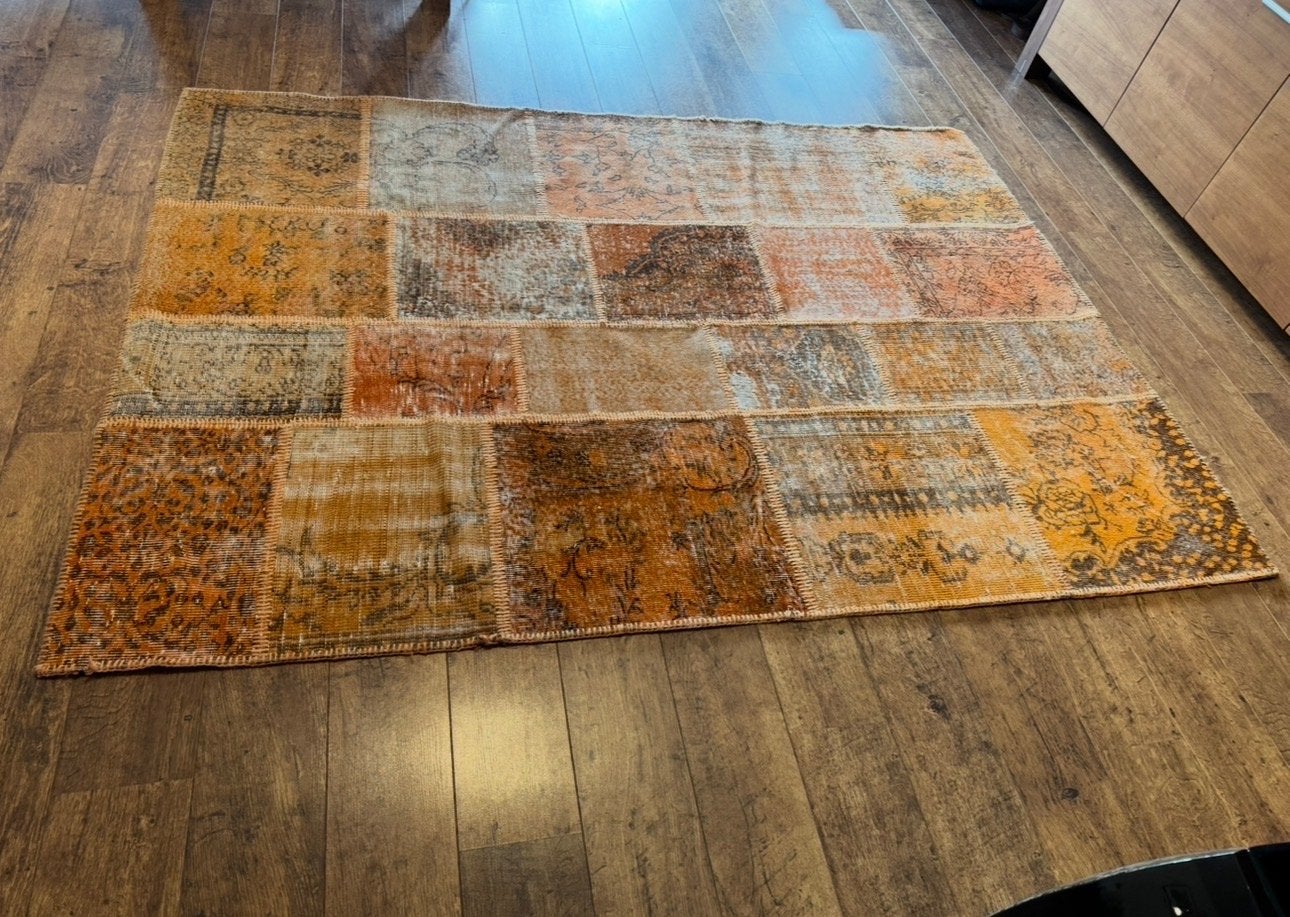 Patchwork Vloerkleed - Oranje/Bruin- Nieuw, Ophalen, 150 tot 200 cm, Nieuw, 200 cm of meer