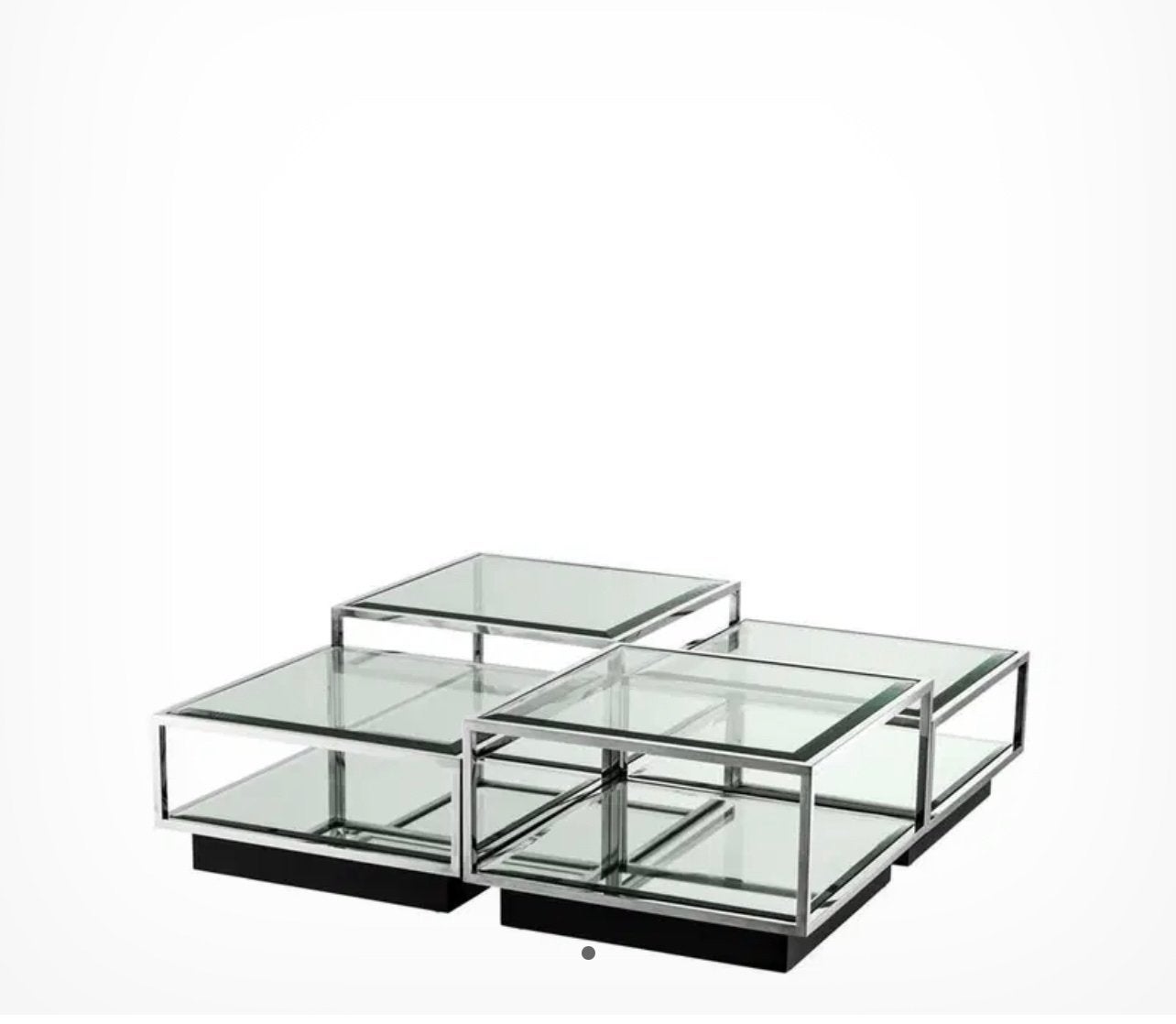 Eichholtz Tortona Salontafel Zilver 4 Sets NIEUW in doos, Vierkant, Nieuw, Metaal, 5 – 50