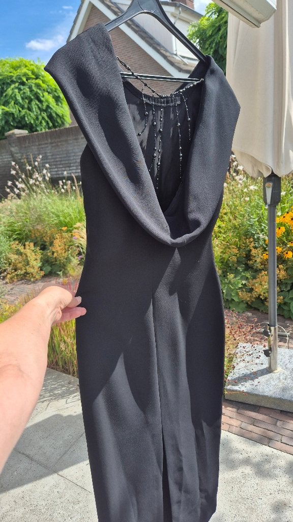 galajurk zwart zucchero 50,- maat 38 met rugdecoratie kralen, Kleding | Dames, Gelegenheidskleding, Galajurk, Zwart, Gedragen