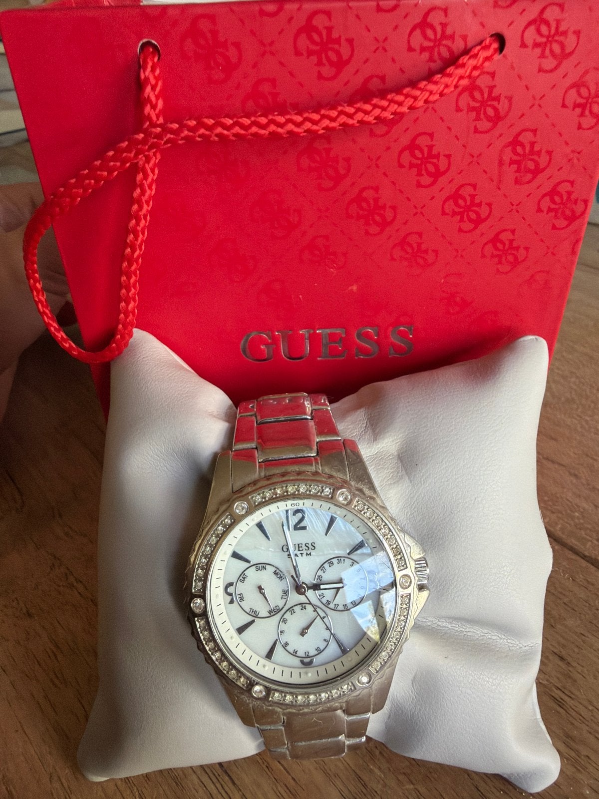 Guess horloge met aankoopbewijs en garantiebewijs, Ophalen, Staal, Guess, Polshorloge