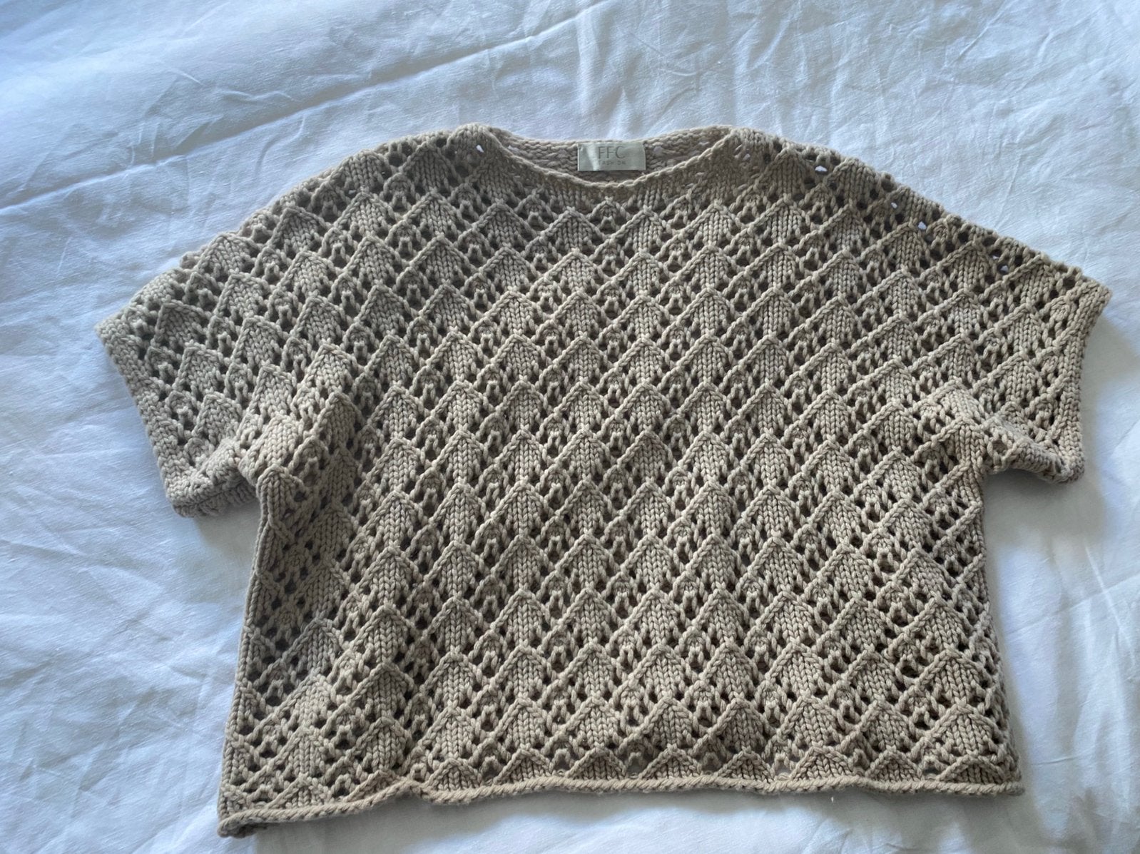 FFC opengewerkte trui wol met cashmere maat 2, Ophalen, Zo goed als nieuw, Maat 38/40 (M), Bruin