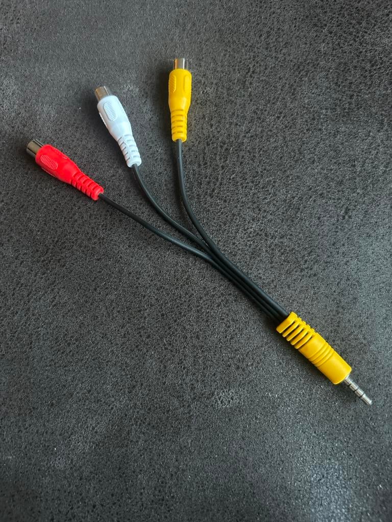 RCA naar 3.5mm Jack Audio Video Kabel, Ophalen of Verzenden, Zo goed als nieuw, Minder dan 2 meter, Overige kabels