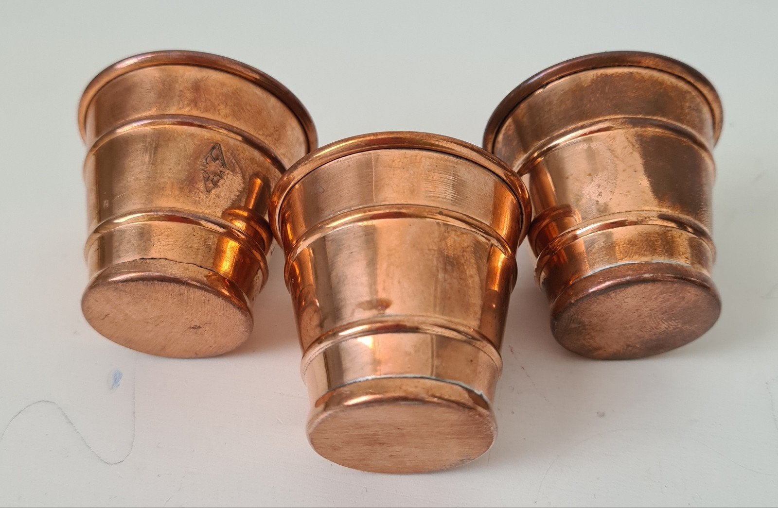 Koperen VOC signatuur RUM maatjes 3 stuks, Antiek en Kunst, Antiek | Koper en Brons, Ophalen of Verzenden, Koper