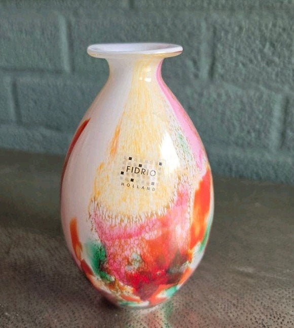 Fidrio Holland Glazen Vaas 17 cm - Handgeblazen Kunst, Ophalen of Verzenden