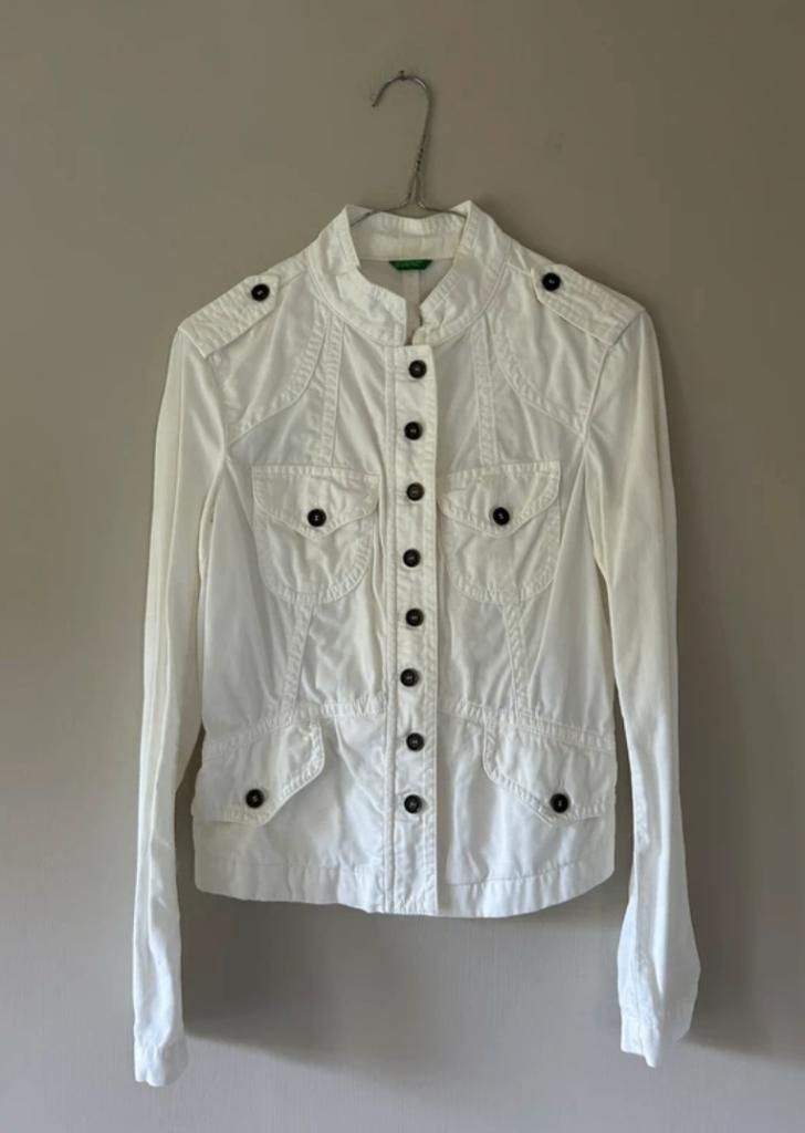 Wit vest jasje maat S / 36 Y2K stijl, Kleding | Dames, Benetton, Wit, Ophalen of Verzenden, Zo goed als nieuw