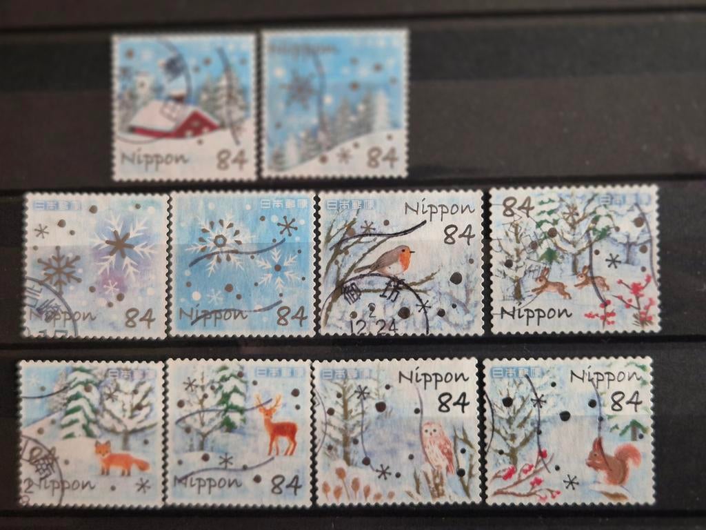 Japanse Postzegels - Winterthema (84 Nippon), Postzegels en Munten, Postzegels | Nederland, Ophalen of Verzenden, Na 1940, Gestempeld