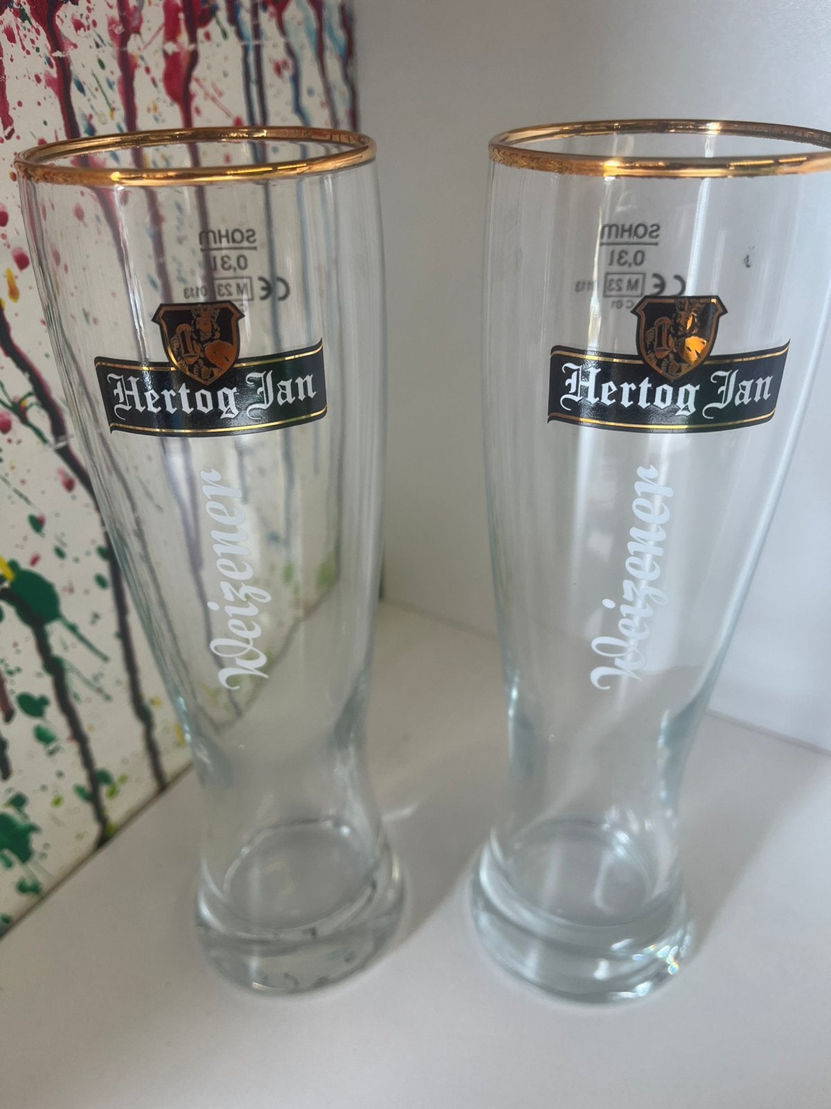 Hertog Jan Weizener bierglazen set van 2 glazen, Verzamelen, Biermerken, Ophalen of Verzenden, Nieuw, Glas of Glazen, Hertog Jan