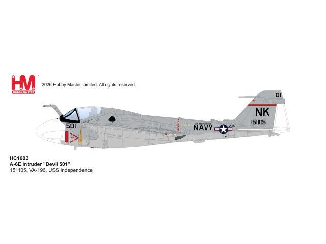 Hobby Master HC1003 | Grumman A-6E Intruder, Ophalen, Schaalmodel, Nieuw, Pilot Station
