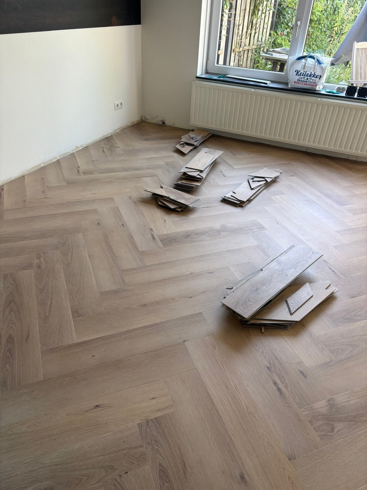 Visgraat click pvc vloer 40m2. Klein prijsje, Kunststof, 50 tot 150 cm, Overige typen, Ophalen of Verzenden