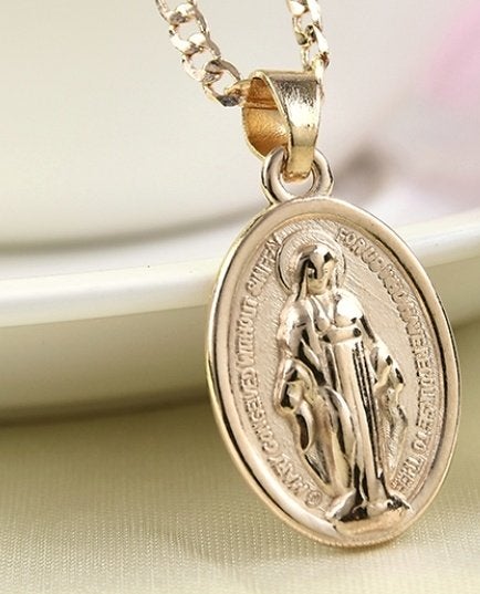 Maagd Maria 18K goud verguld kettinghanger, Overige materialen, Nieuw, Ophalen of Verzenden, Kruis of Symbool