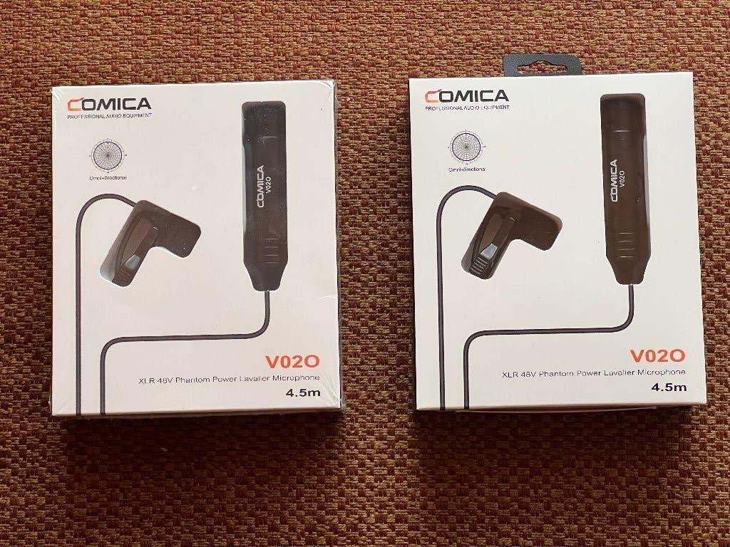 2x Comica CVM-V02O 4.5M XLR Lavalier Microfoon – als nieuw, Ophalen of Verzenden, Nieuw, Studiomicrofoon