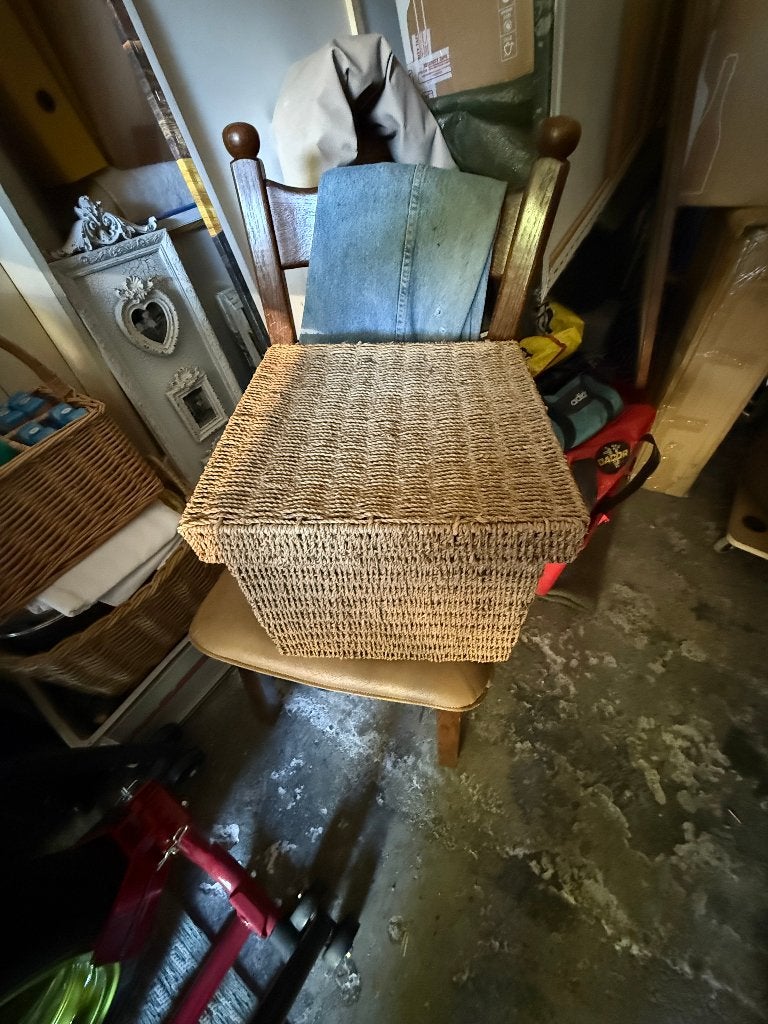 Rieten mand., Huis en Inrichting, Woonaccessoires | Schalen en Manden, Ophalen of Verzenden, Zo goed als nieuw, Rechthoekig, Riet