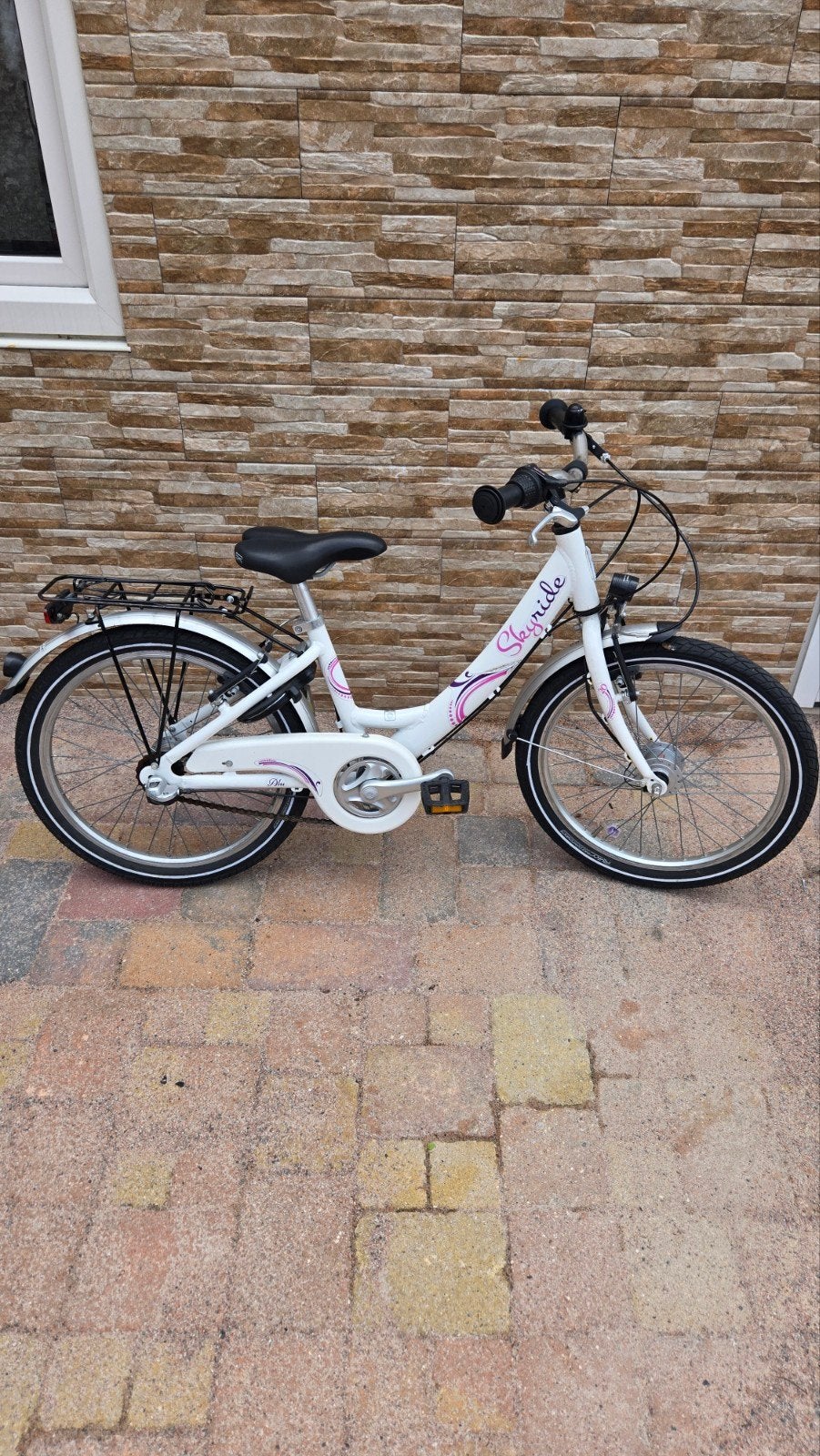 Puky Skyride Kinderfiets 20 inch - Wit met Roze Accenten, Ophalen, Gebruikt, Velgrem, Versnellingen