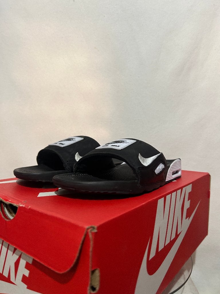 NIEUW! Maat 42,5 - Nike Air Max 90 Slide Slipper Black White, Slippers, Verzenden, Zwart, Nike