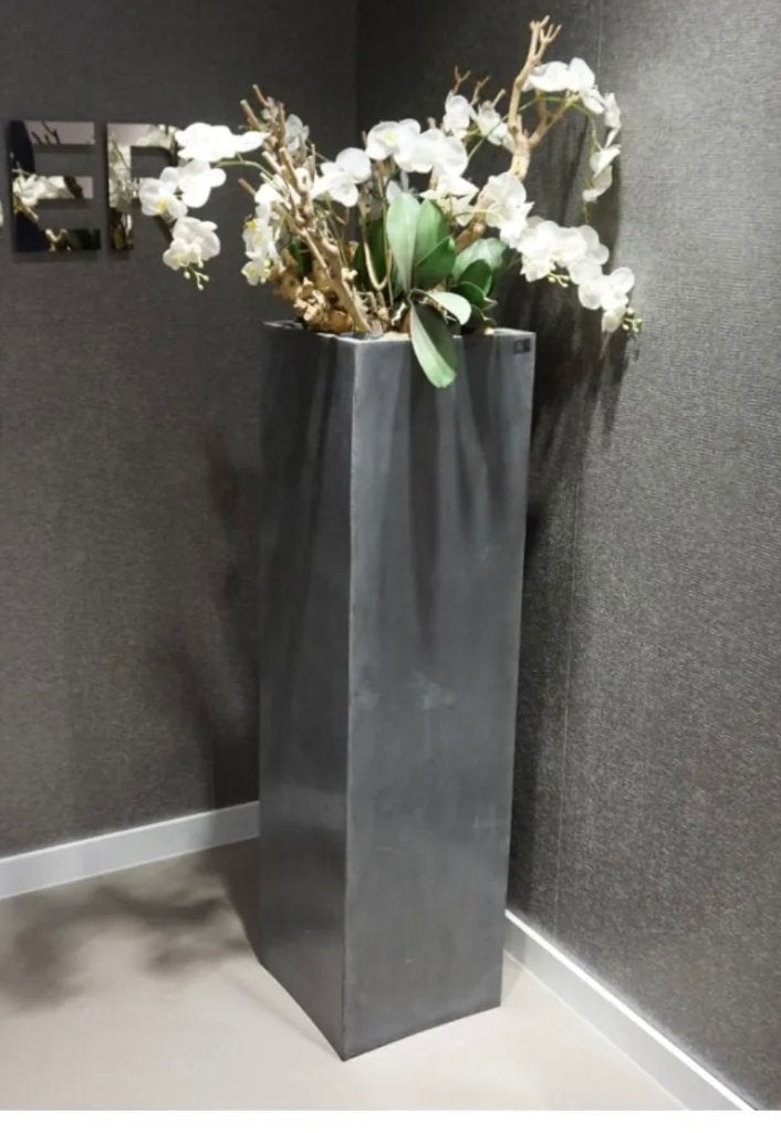 GROOT set orchideeën met hout en grote pot twv € 800, Overige materialen, 40 cm of meer, Vierkant, Ophalen of Verzenden