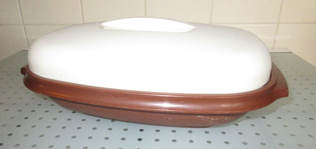 Rijst en groente stomer van tupperware 1273-14, Met compartimenten, Bruin, Overige typen, Ophalen of Verzenden