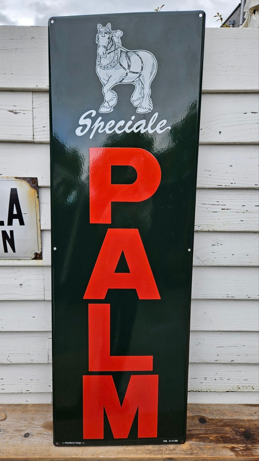 Emaille Reclamebord Palm Speciale Bier, Ophalen, Zo goed als nieuw, Reclamebord