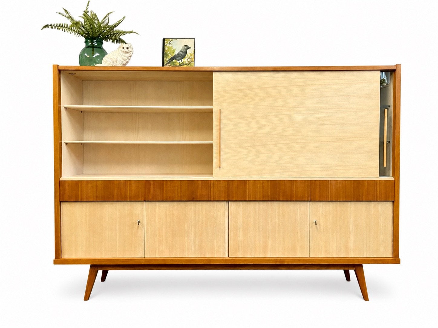 SALE XXL vintage Highboard retro wandkast jaren 50/60 design, Huis en Inrichting, Kasten | Wandmeubels, Ophalen, Met deur(en)