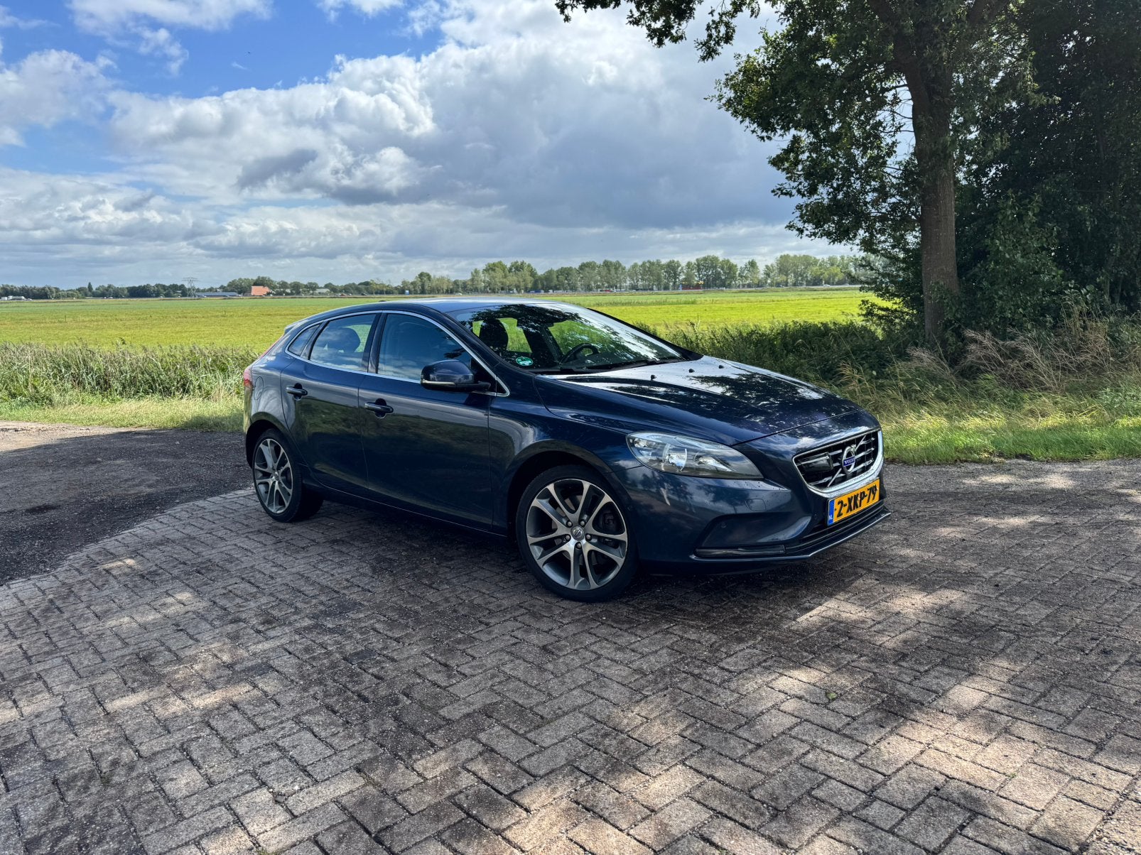 Volvo V40 2.0 D4 190PK Blauw adap. cruise, Voorwielaandrijving, Zwart, Blauw, Leder en Stof