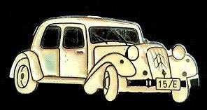 Citroën type Traction- wit emaille, Verzamelen, Verzenden, Nieuw, Transport, Speldje of Pin