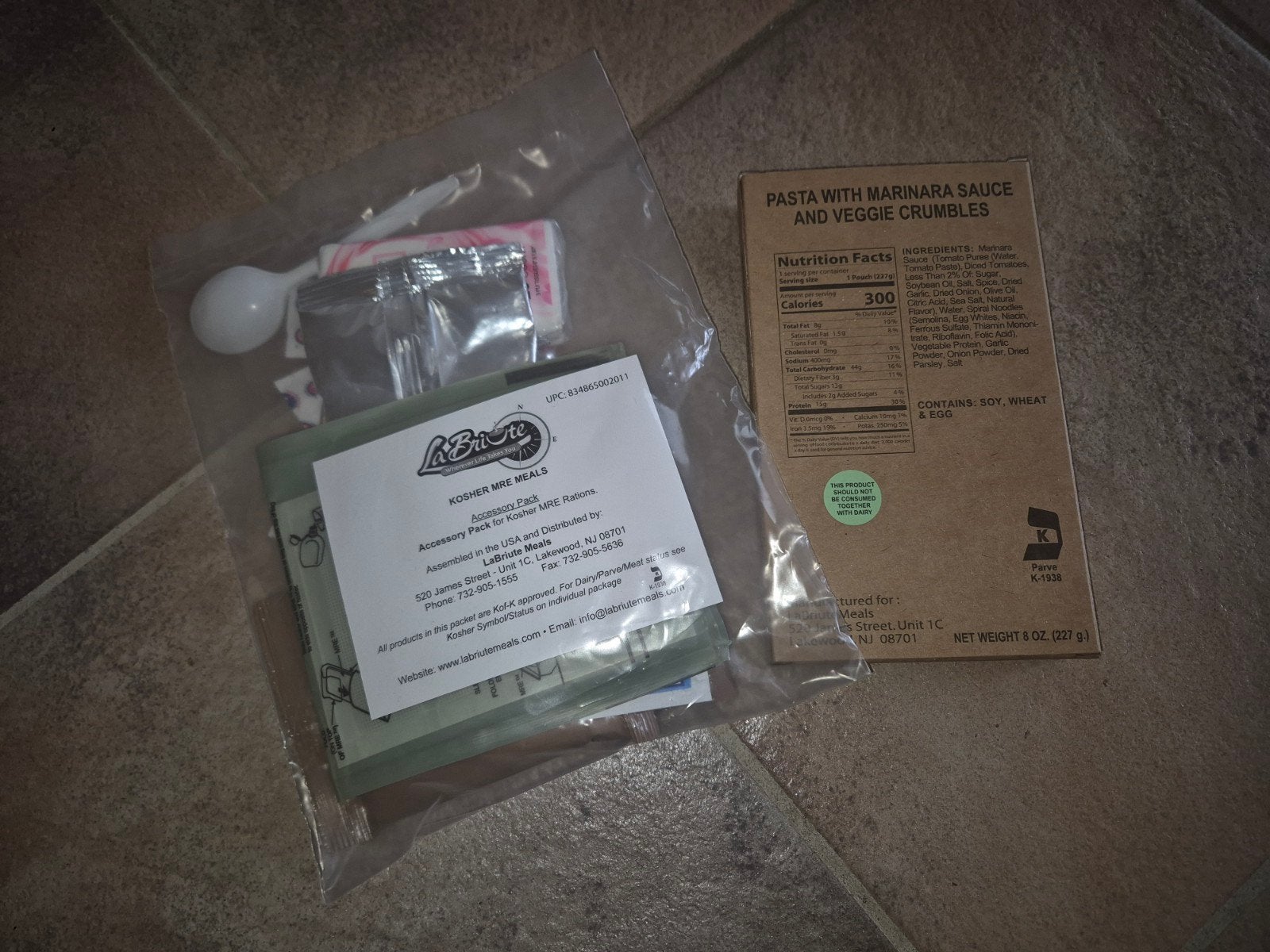 MRE US Kosher Labriutemeals met accessory pack, Ophalen of Verzenden