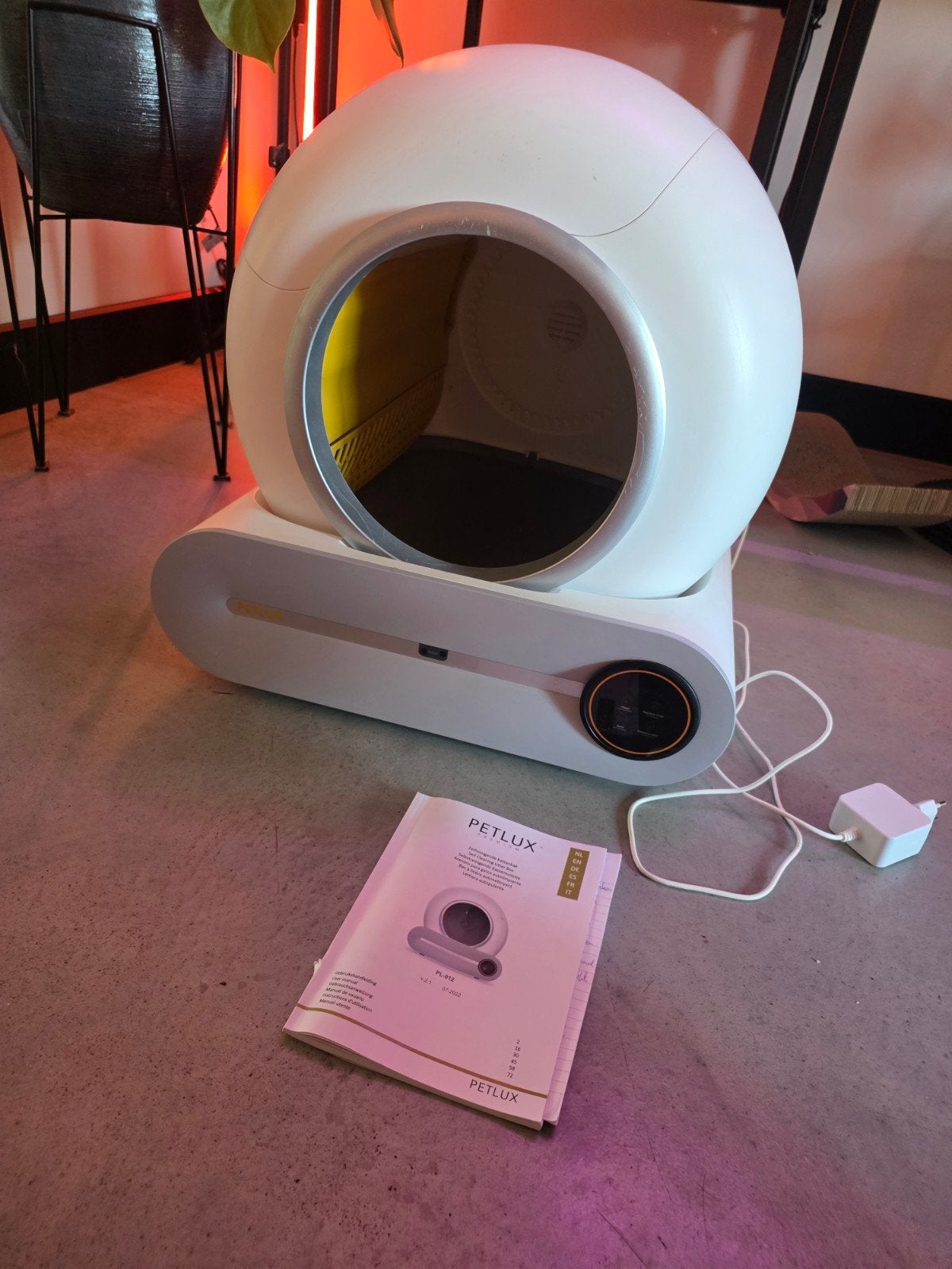 PETLUX Premium PL-012 automatische zelfreinigende kattenbak, Dieren en Toebehoren, Ophalen, Zelfreinigend, Zo goed als nieuw, Open