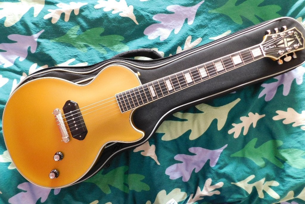 Epiphone Jared James Nichols Gold Glory Met noiseless P90, Ophalen of Verzenden, Zo goed als nieuw, Solid body, Epiphone