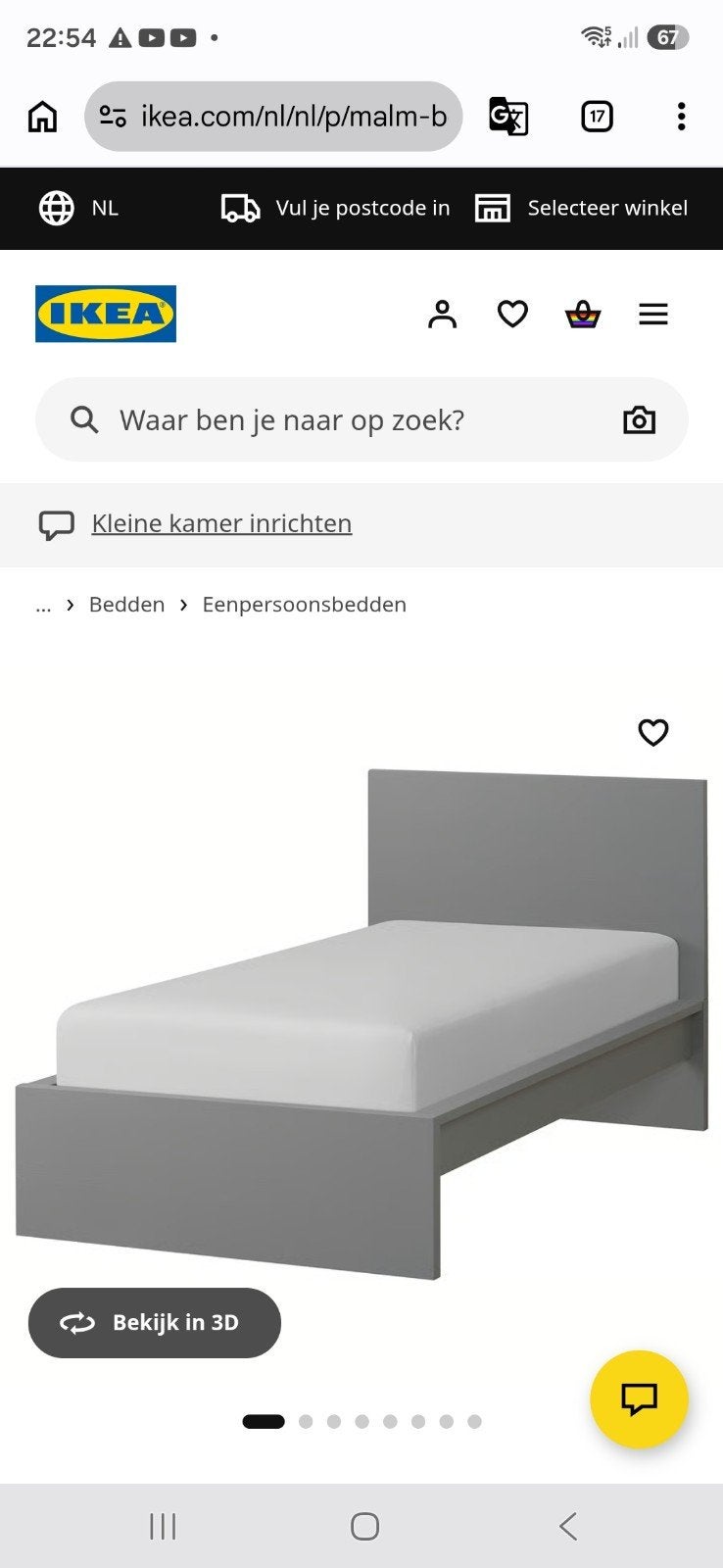 mooie ikea malm bed 90x200 met lattenbodem, Ophalen, 90 cm, Eenpersoons, Zo goed als nieuw