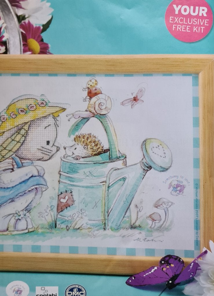 Somebunny konijn met gieter borduurpakketje, Ophalen, Nieuw, Handborduren, Borduurpakket