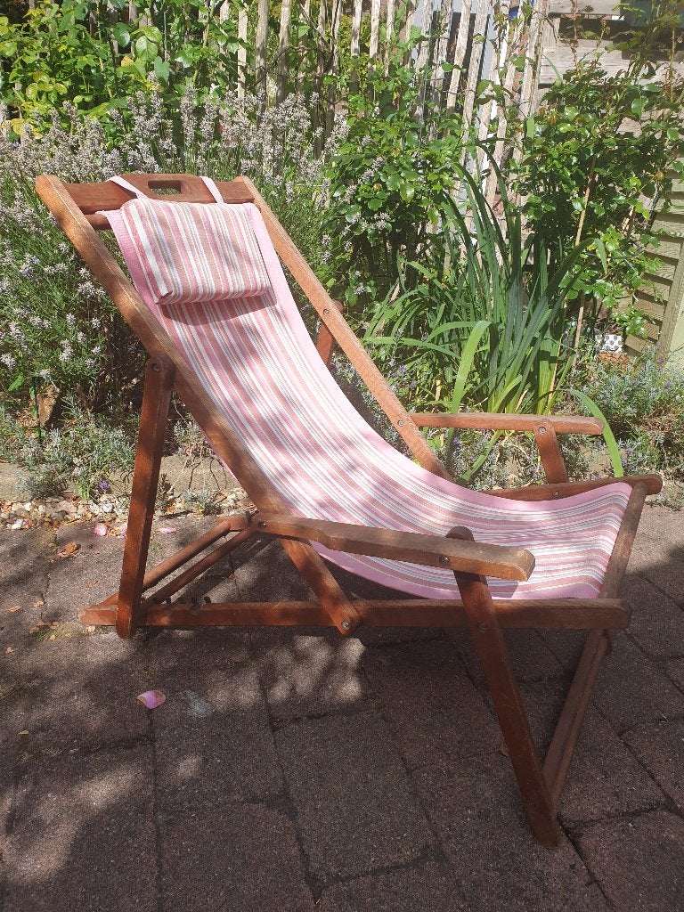 Tuin ligstoel, Ophalen, Zo goed als nieuw, Hout, Inklapbaar