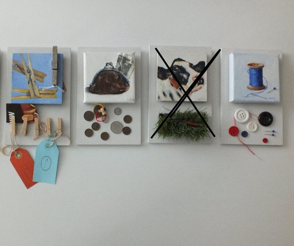 MOOIE KUNSTKADOOTJES AAN DE MUUR, Ophalen of Verzenden, Zo goed als nieuw