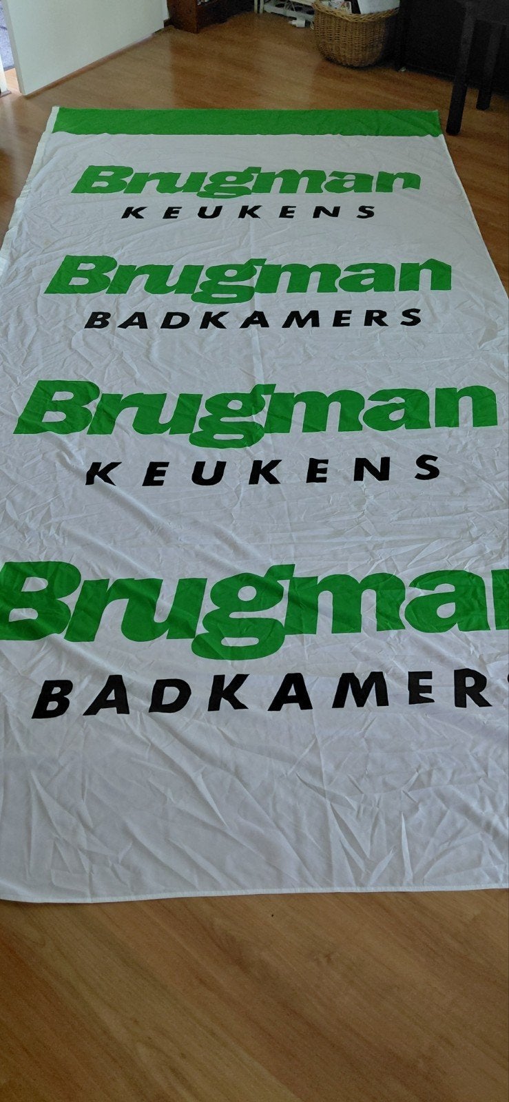 Vlag Brugman keukens Brugman badkamers  150 x 300 cm, Ophalen of Verzenden, Zo goed als nieuw, Reclamebord