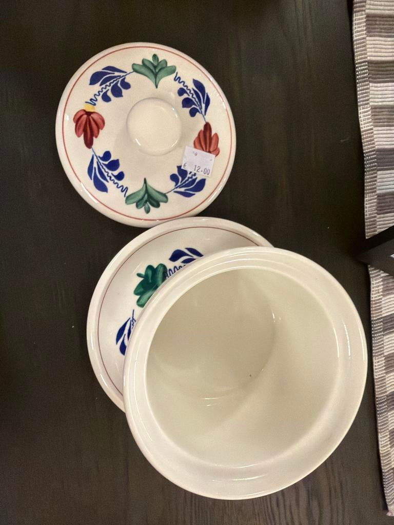 Boerenbont schaaltje met deksel, Huis en Inrichting, Keuken | Servies, Ophalen, Kringloop, Kringloop, Aardewerk