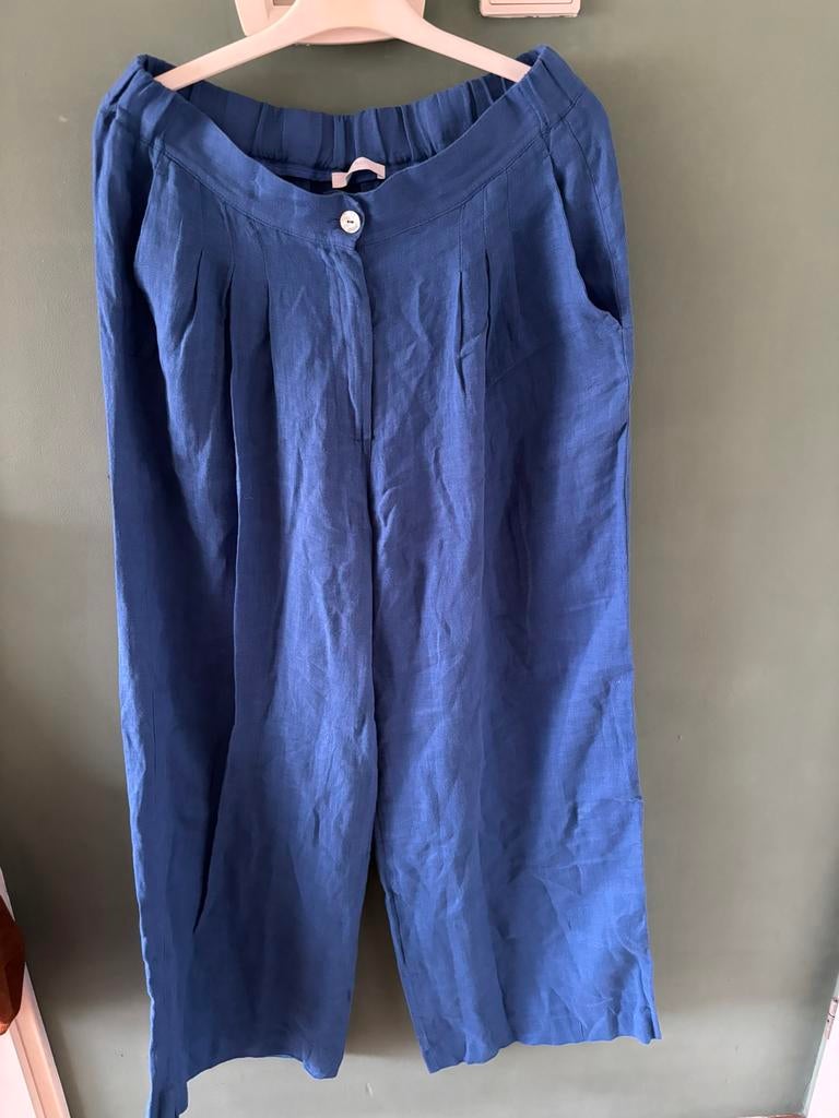 By bar linnen broek, Maat 38/40 (M), Blauw, Ophalen of Verzenden, Zo goed als nieuw