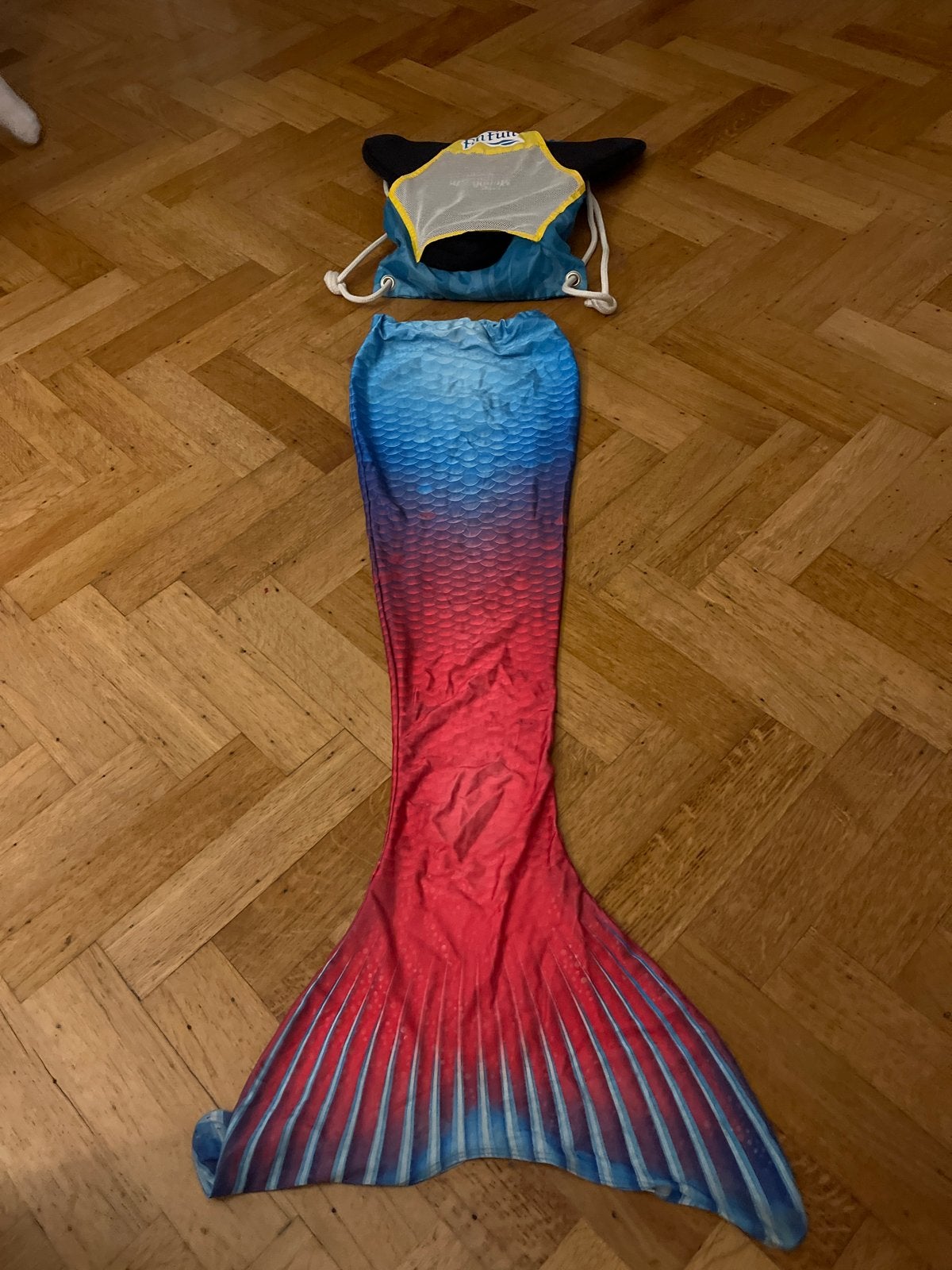 Monofin Jr. Zeemeerminstaart met bikini en tas, Ophalen of Verzenden, Gedragen, Meerkleurig, Overige typen