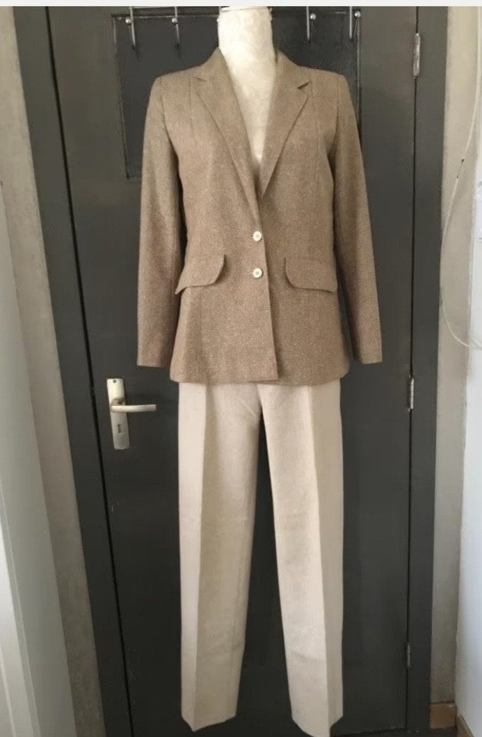 Vintage Zijden-Linnen Broek-Rok Pak, Kleding | Dames, Kostuum of Pak, Overige kleuren, Ophalen of Verzenden, Zo goed als nieuw