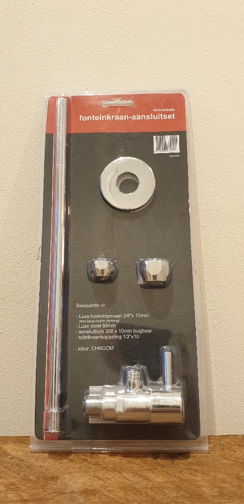 Riko universele aansluitset toiletkraan/fonteinkraan chroom, Ophalen of Verzenden, Nieuw, Chroom, Kraan