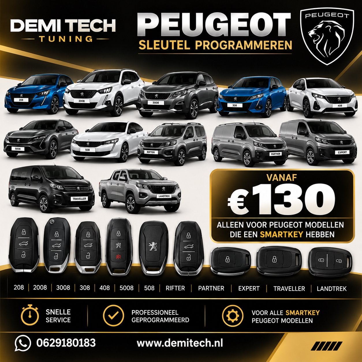 PEUGEOT SMARTKEY PROGRAMMEREN – VANAF €130, Ophalen