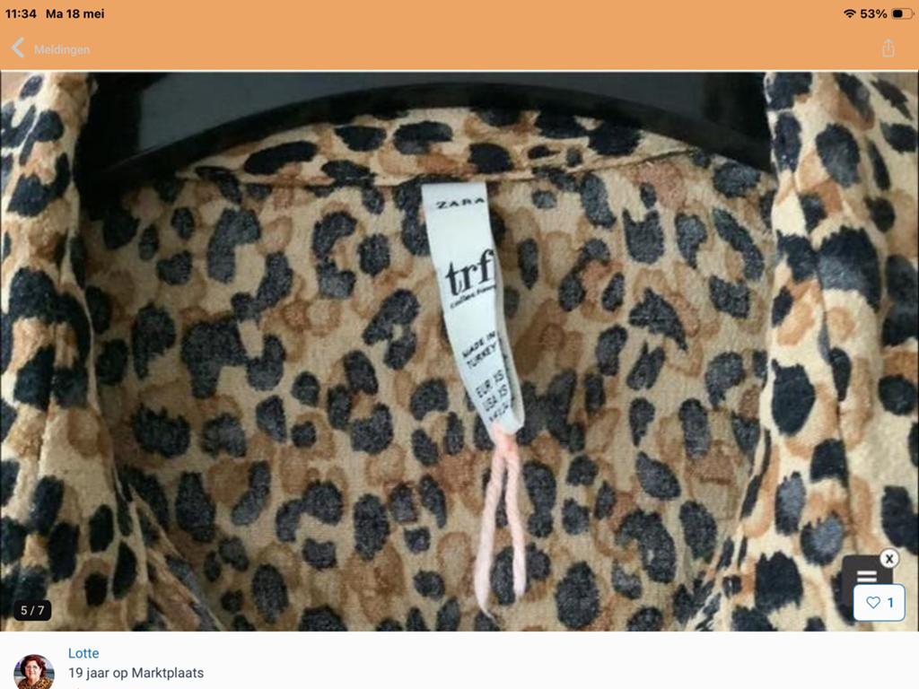 Dames blouse Zara Trafaluc luipaardprint XS/S, Verzenden, Nieuw, Maat 34 (XS) of kleiner, Bruin