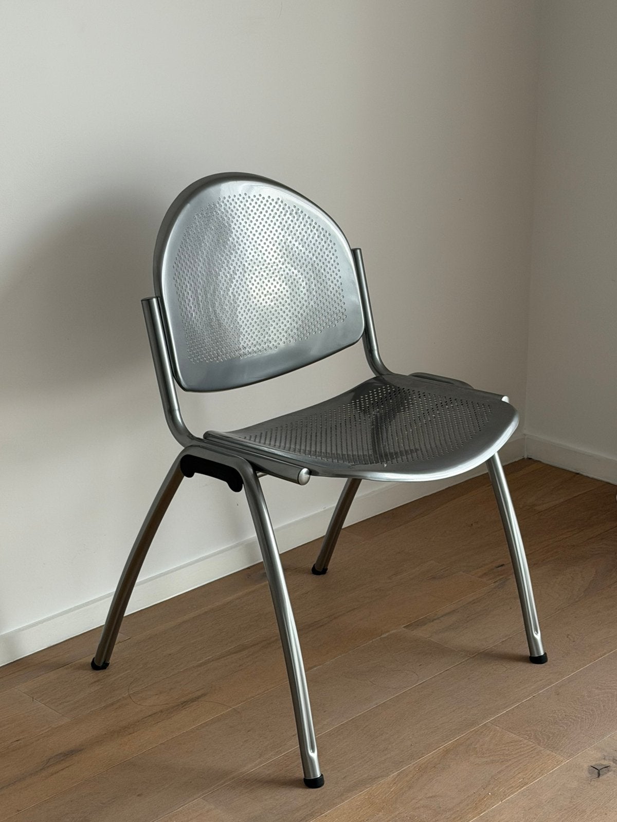 Set van 4 vintage chroom eetkamerstoelen, Ophalen, Zo goed als nieuw