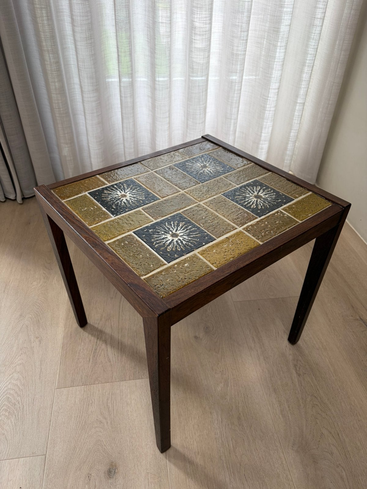 Vintage Brutalist Tegeltafel, Ophalen, Minder dan 50 cm, Vierkant, Minder dan 50 cm